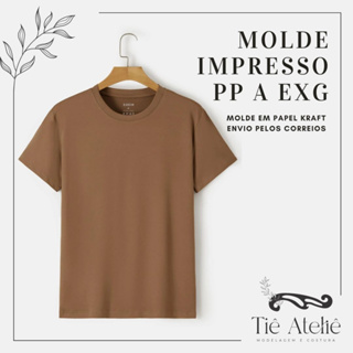 MOLDE EM PAPEL KRAFT DE CAMISETA MASCULINA PARA COSTURA MODELAGEM EM PAPEL KRAFT em Oferta na Shopee