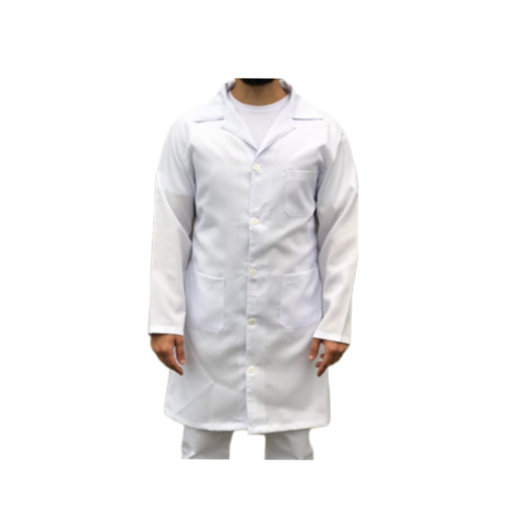 jaleco oxford basico unissex manga longa