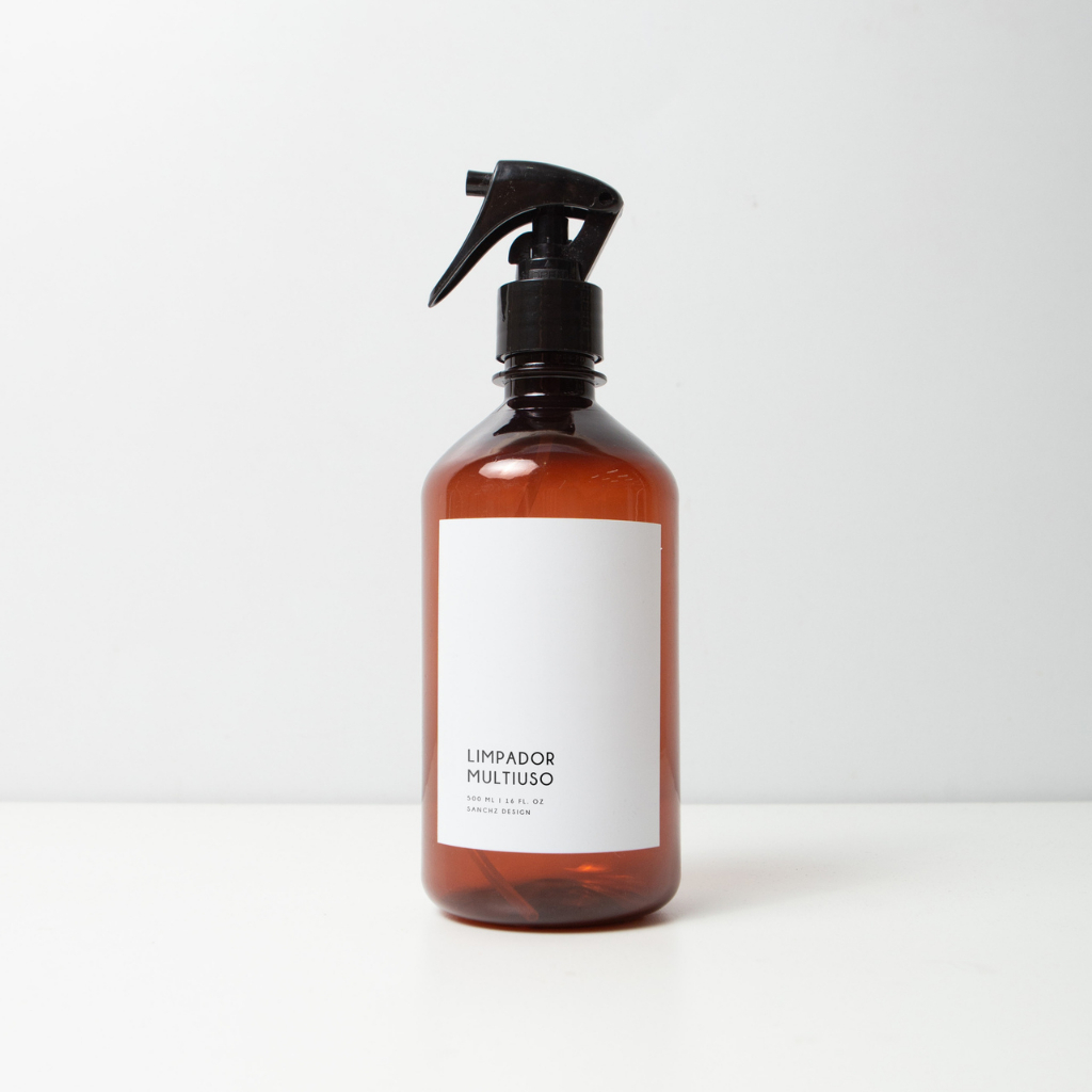 Frasco Âmbar Minimal Limpador Multiuso Sanchz design em Oferta na Shopee