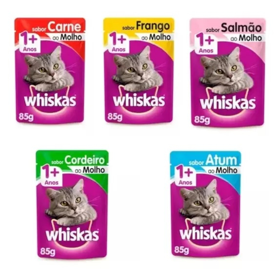 Kit 20 Sachês Whiskas  Sortidos 85 Gramas