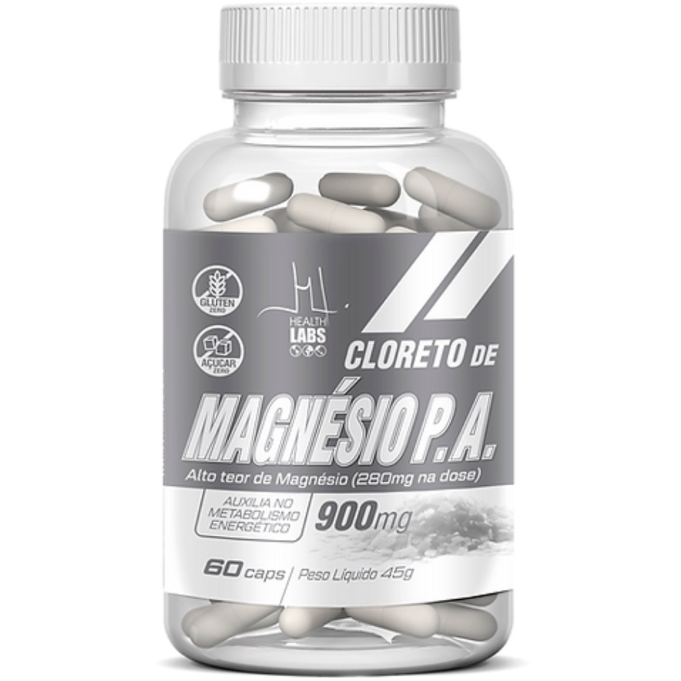 Cloreto de Magnésio P.A. (Dose 280mg) - (60 Cápsulas) - Health Labs