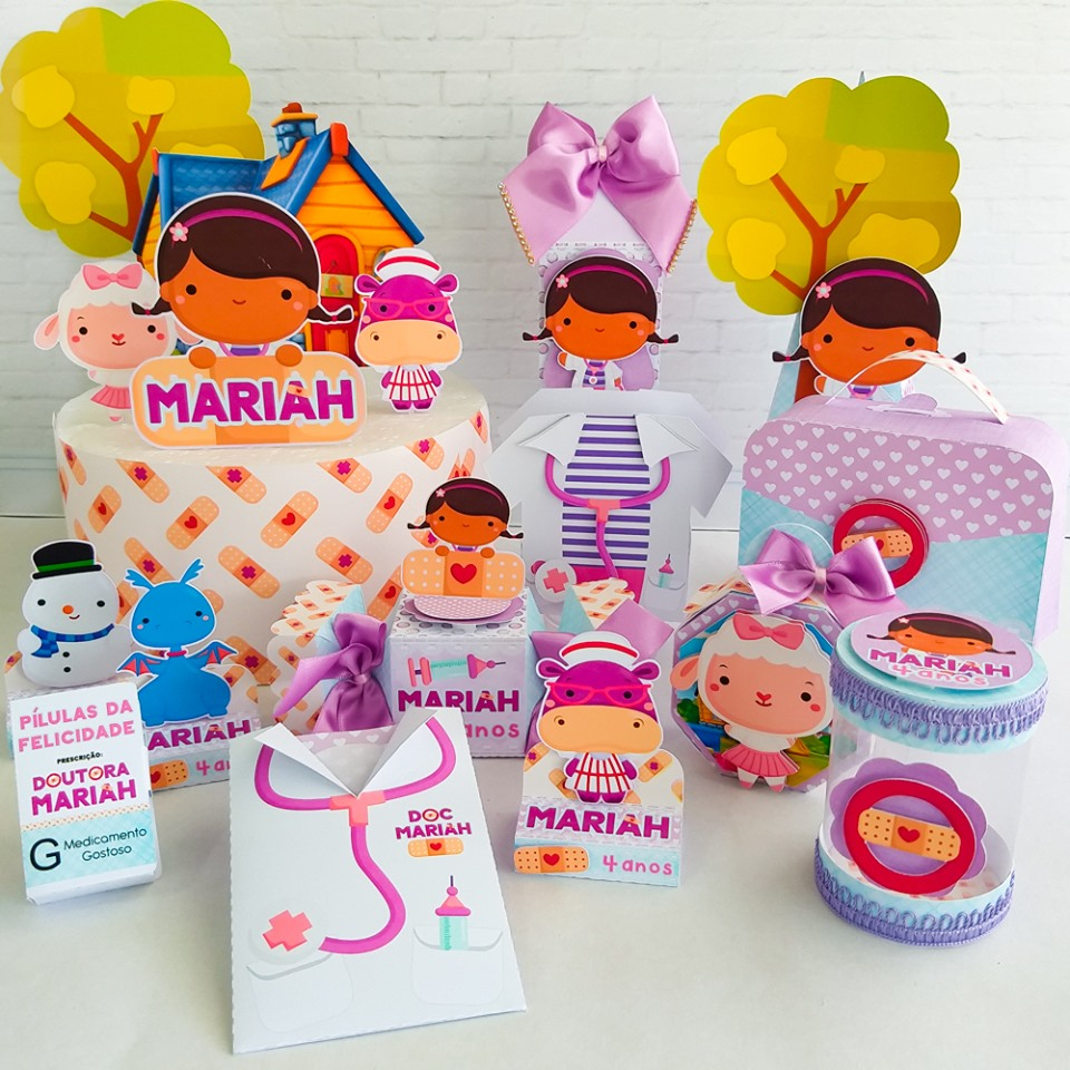 Caixinhas personalizadas, milk, cone e sushi, lembrancinhas, decoração Kit de festa aniversário doutora brinquedos