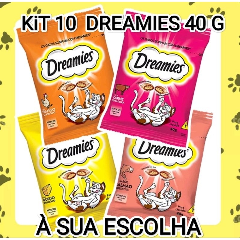 KIT 10 PETISCOS  DREAMIES GATO 40G