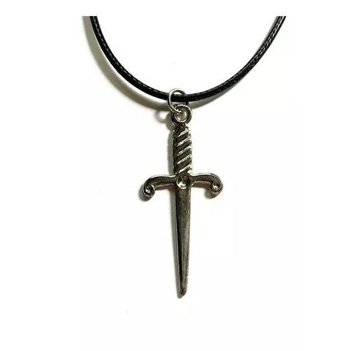Cordão Pingente Punhal Wicca Cigano Umbanda Metal - 1682