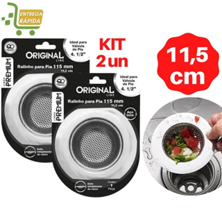 Kit 2 Ralo para Pia Grande Com Borda de Cozinha em Inox 11,5cm em Oferta na Shopee