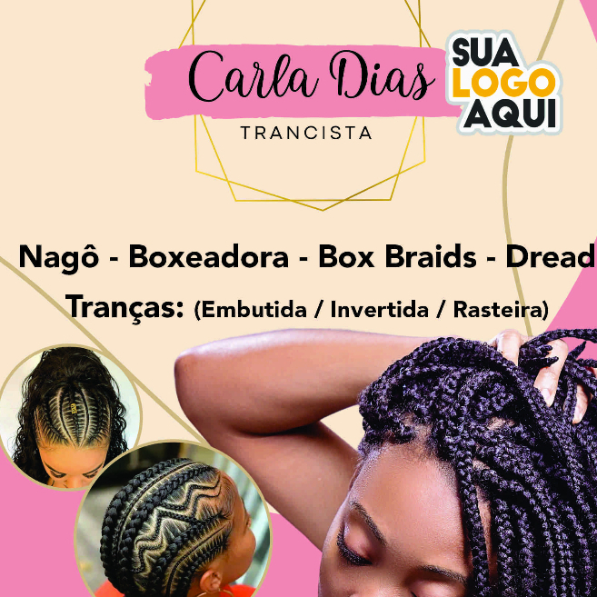Banner lona  Salão Trança Tracista Cabeleireira Propaganda Divulgação Cartaz