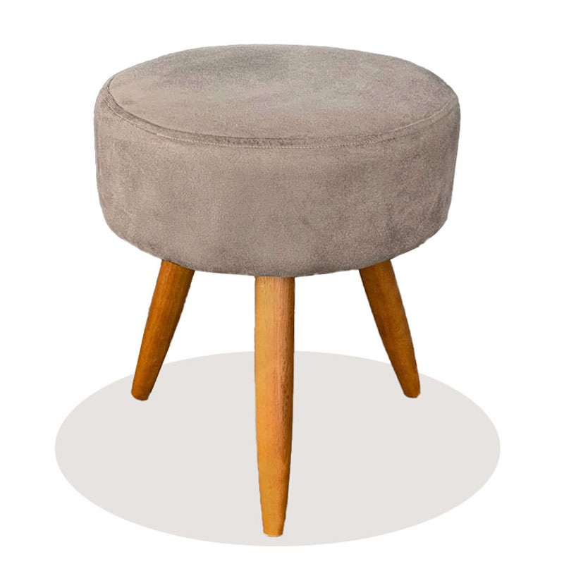 Poltrona Opala Suede Capuccino Pé Palito Com Puf Puff Suede Capuccino — imagem 2 de 2