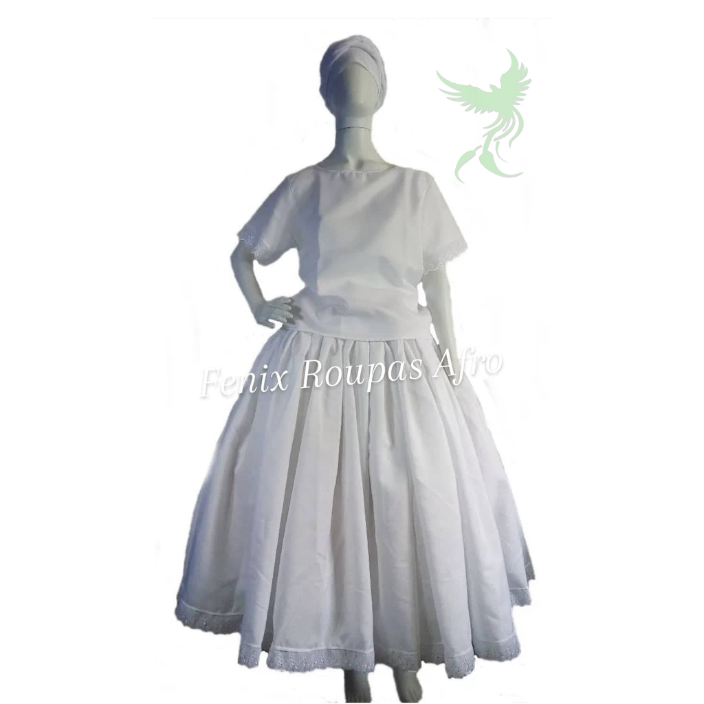 Conjunto Feminino Ração Oxford 3pçs Umbanda Candomblé