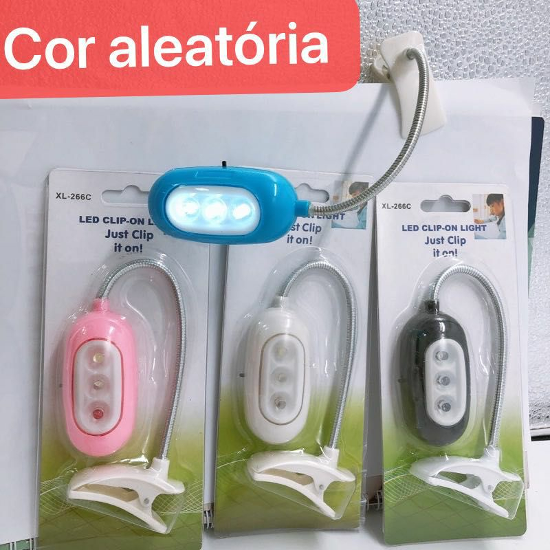 Luminária Flexível Mini Para Leitura Led Grampo Clip Mesa Livro 3379
