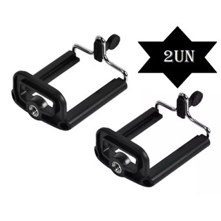 kit 2 Suporte Adaptador Para Celulares Em Tripe Rosca Universal