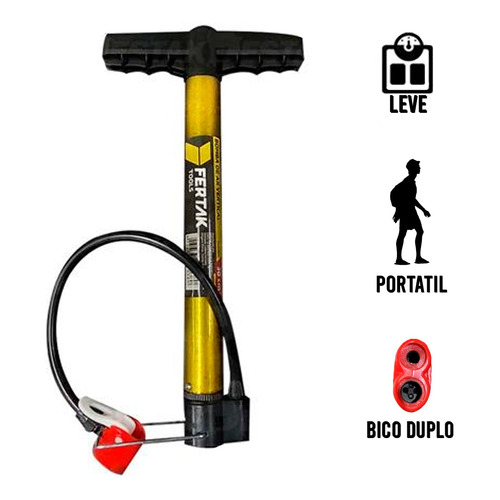 Bomba De Ar Para Encher Pneu De Bike 30 Cm