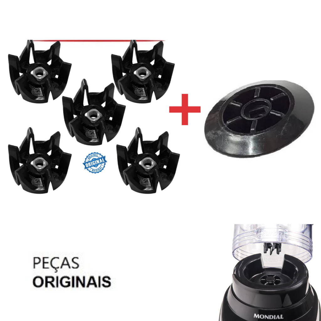 kit 5 Arraste do copo e 1 arraste do motor Liquidificador Mondial L-99-850-900-1000-1100-1200