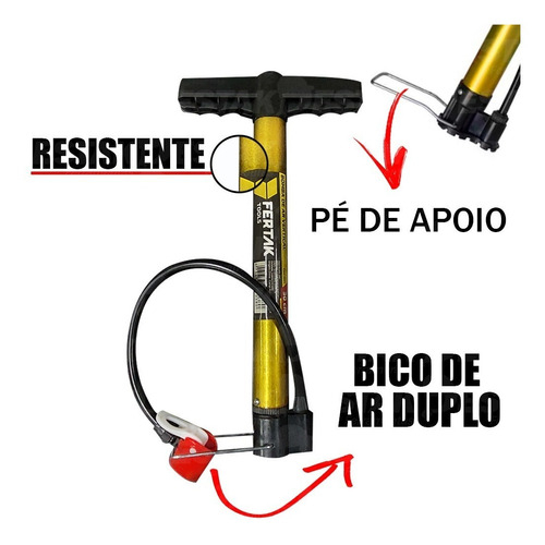 Bomba De Ar Encher Pneu De Bike Carro Moto