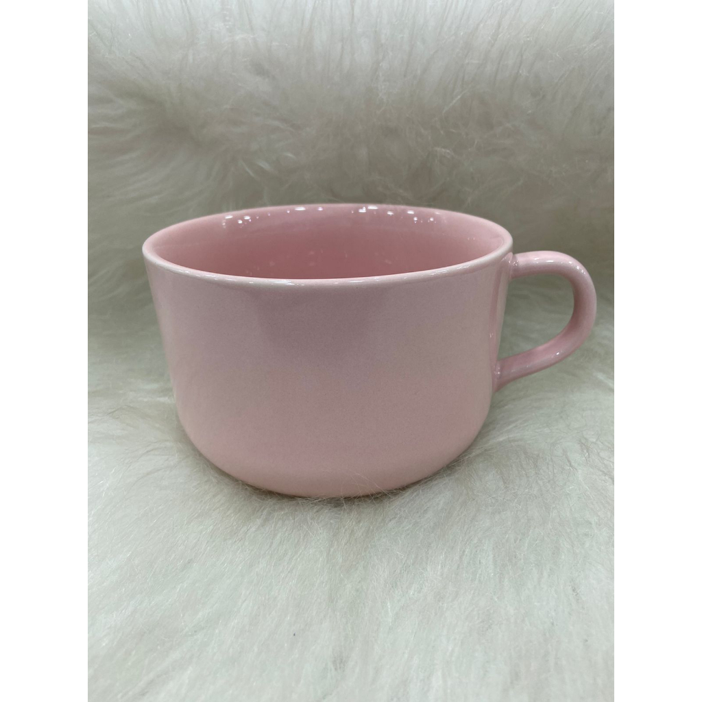 Caneca Jumbo 450 ml para Sopa Caldo Cereal Cor Rosa Verde e Preto