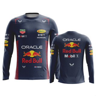 Camiseta manga comprida redbull Max Verstappen 2023 formula 1 azul