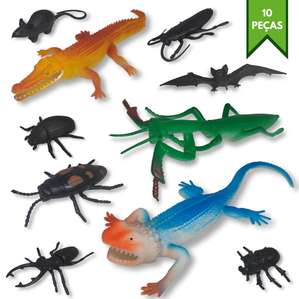 Kit Animais De Brinquedo Susto Pegadinha Realista Inseto
