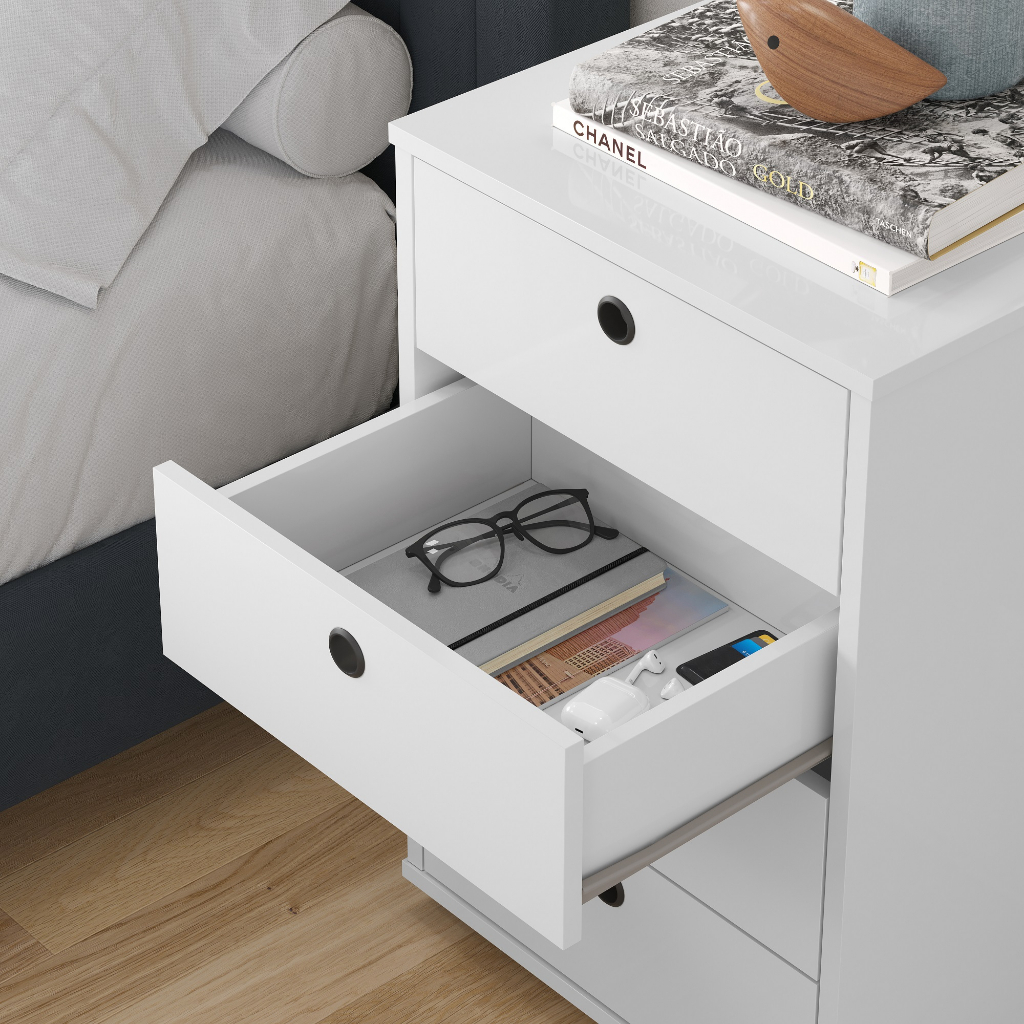 Kit 2 Gaveteiros Multiuso Quarto Escritório Mesinha Organizadora Jogo Completo Luxo — imagem 2 de 2