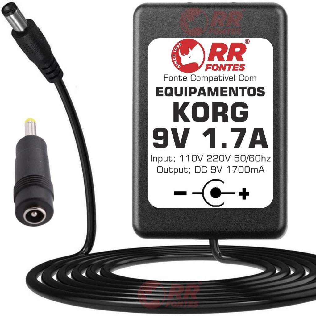 Fonte DC 9V 1.7A Para DJ Mix e Modulo de Efeitos Korg