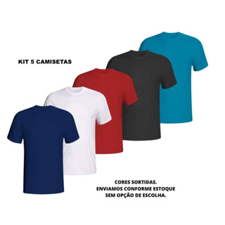 Kit 5 Camiseta Masculina - PROMOÇÃO - Básica, Treino, Esporte, Casual - Produto enviando diretamente da fábrica