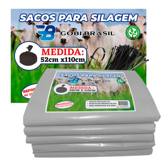 50 Sacos Para Silagem 52x110 + 50 Unidades De Abraçadeiras