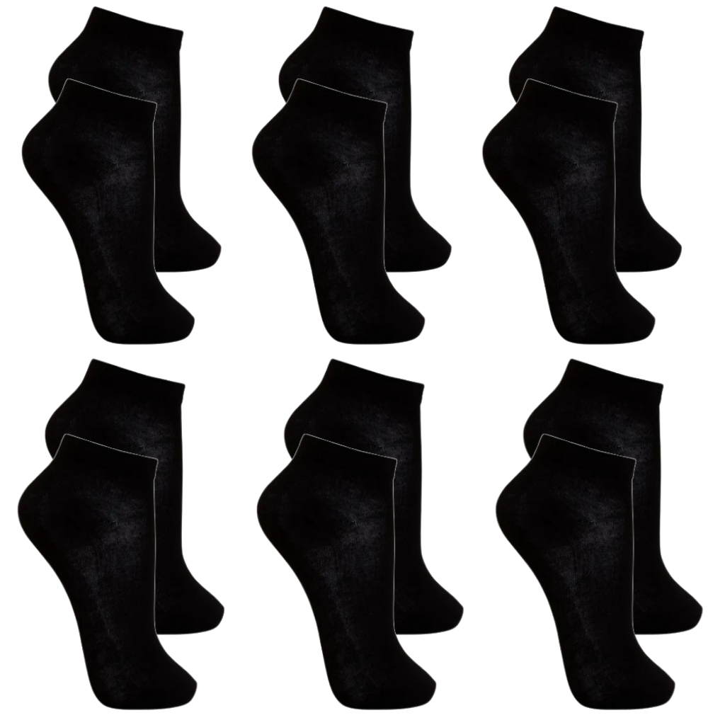 Kit 6 Meias soquete CANO CURTO Unissex PRETAS em Oferta na Shopee