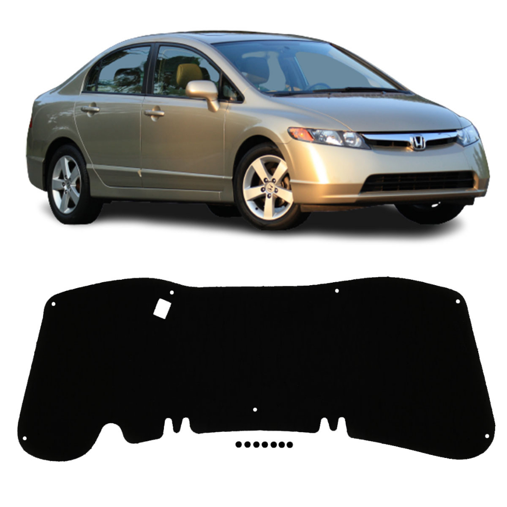 Forro Manta Capô Honda Civic G8 2007 a 2011 Autoadesivo com Presilhas Trainmec Térmico Acústico