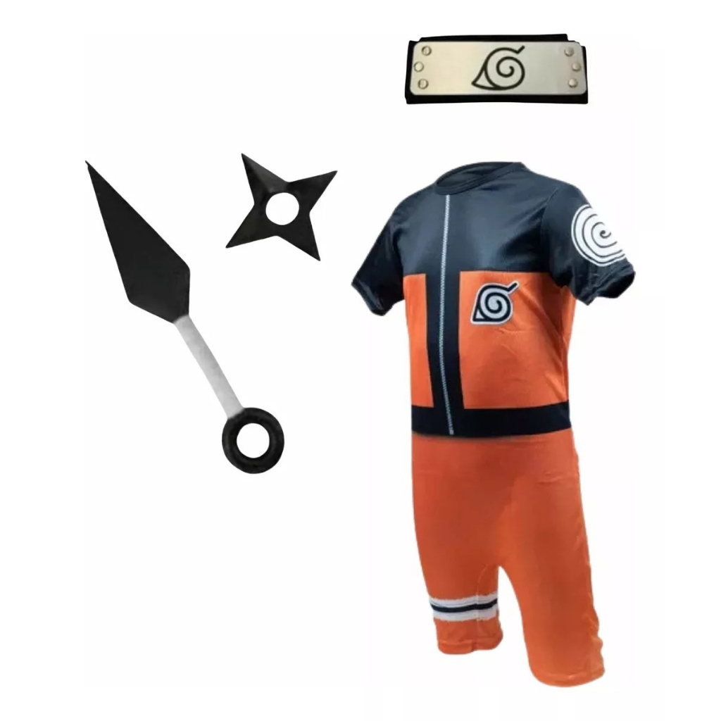 Fantasia Infantil Roupa Naruto Kunai e Bandana