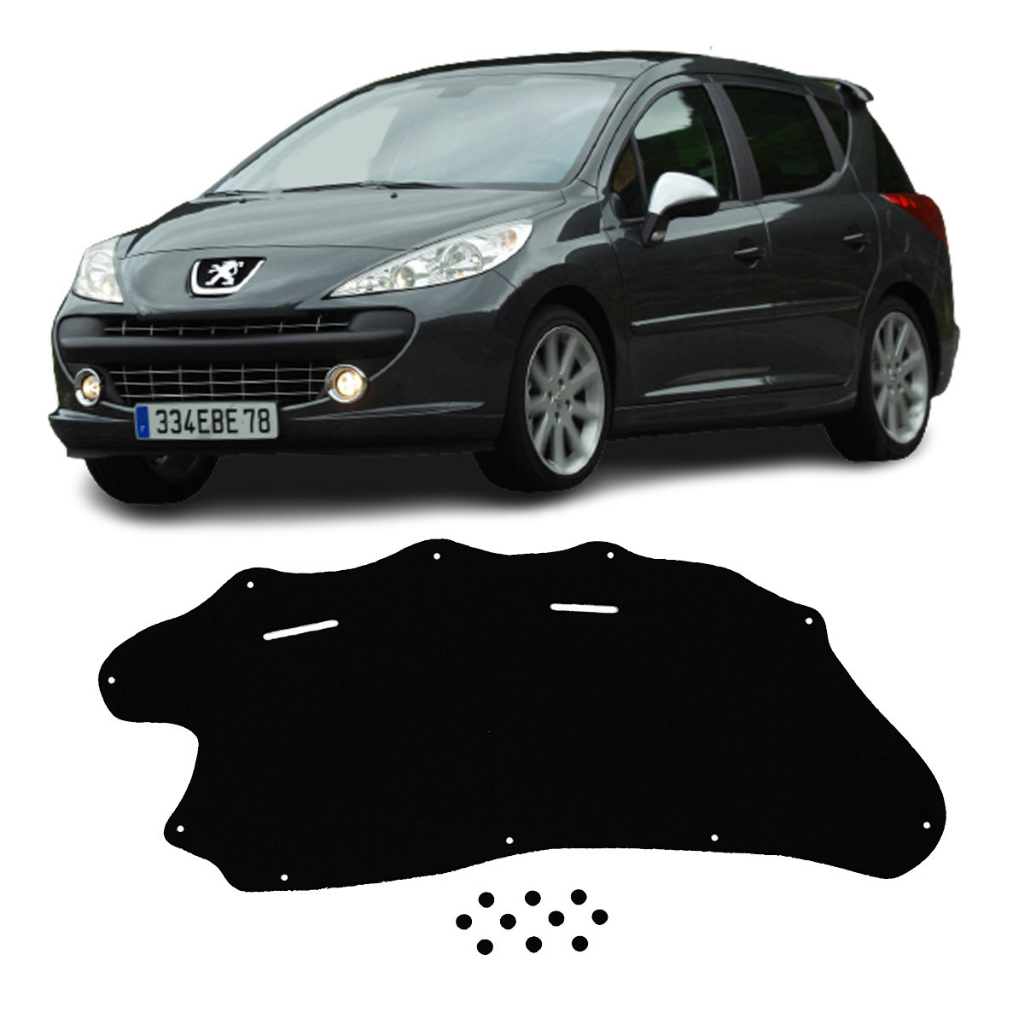 Forro Manta Capô Peugeot 207 2008 a 2014 Autoadesivo Presilha Trainmec Antichama Ruído em Oferta na Shopee