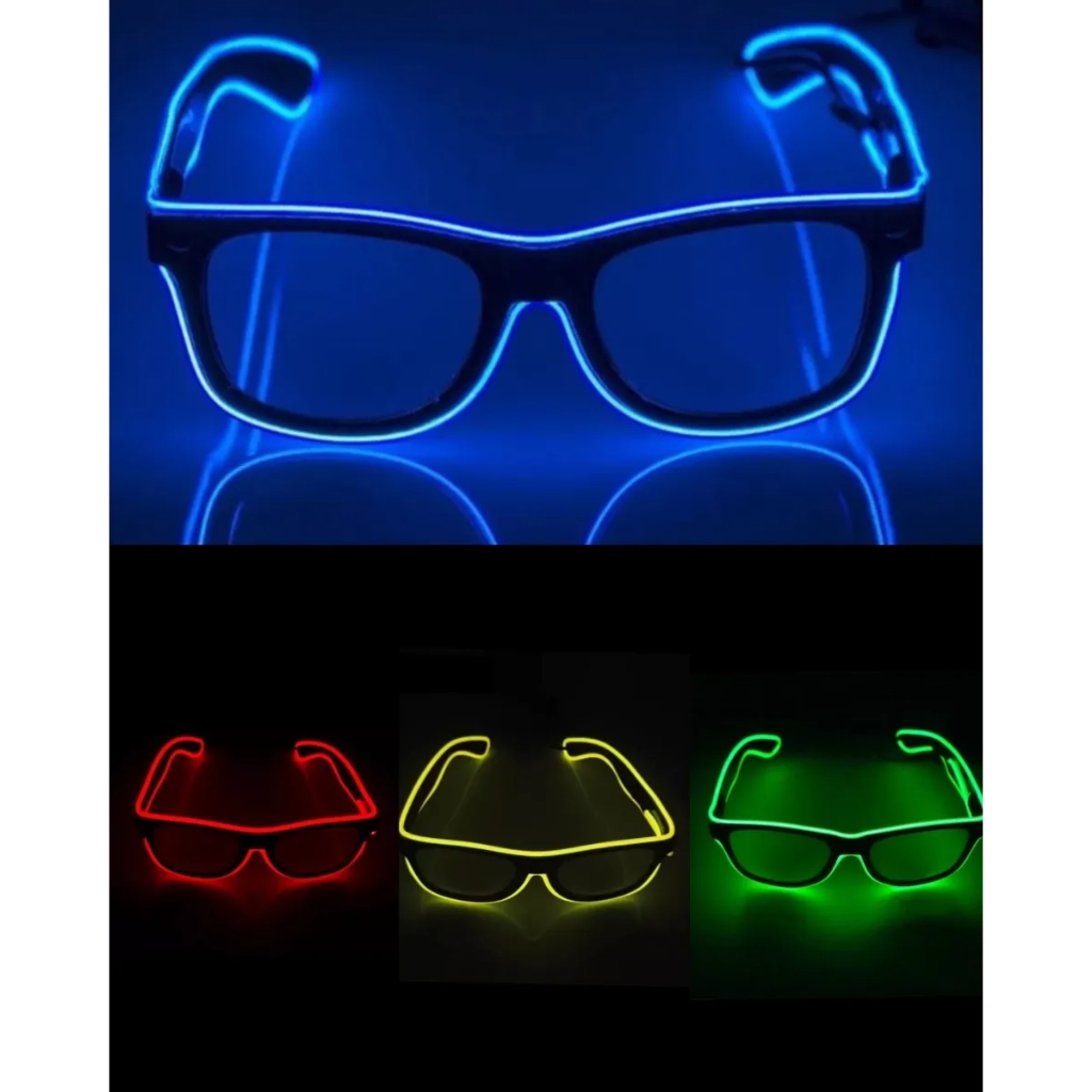 Oculos Led Neon Festa Balada Cosplay Rave Casamento