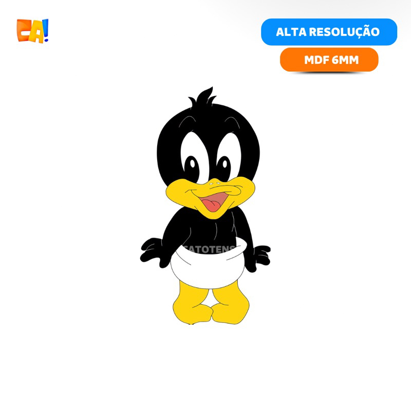 Display de chão MDF Looney Tunes baby Patolino 50cm / 60cm / 70cm / 80cm / 90cm - Totem de chão para festa catotens