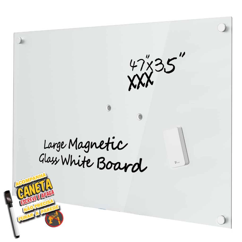 Quadro Lousa Planner Planejamento Mensal Acompanha uma Caneta Com Imã E Apagador