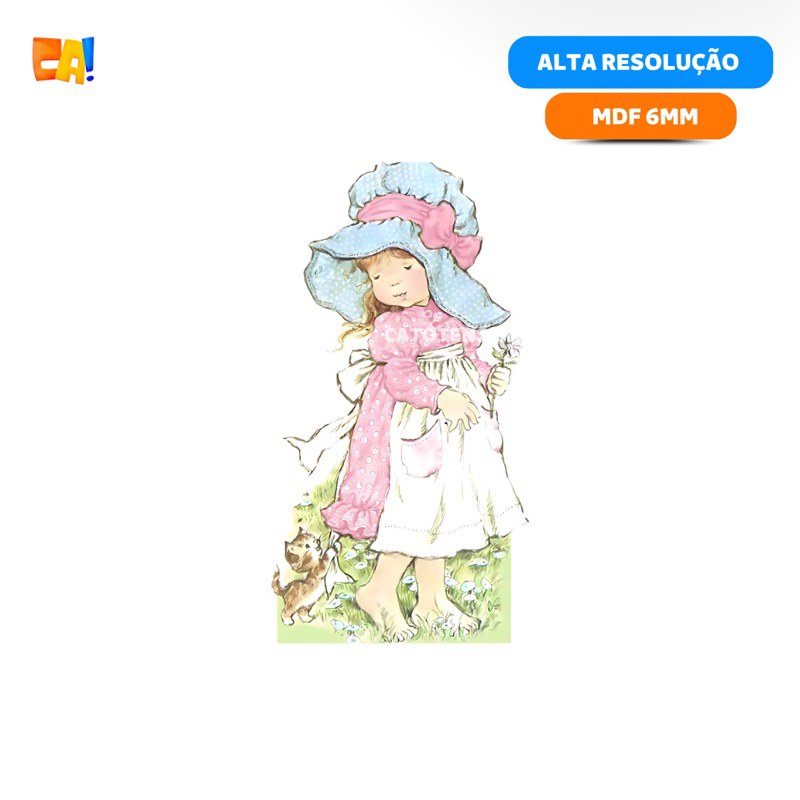 Display de chão MDF Sarah Kay 50cm / 60cm / 70cm / 80cm / 90cm - Totem de chão para festa catotens