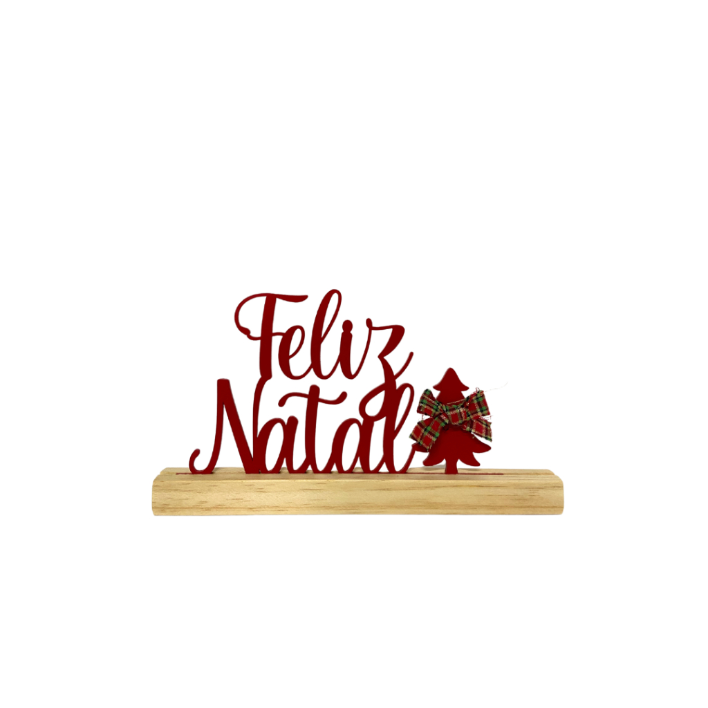 Letreiro Feliz Natal Toco Decorativo de Mesa