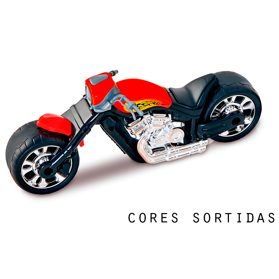 Mini Moto De Brinquedo 21CM  Com Rodão Plástico Color - Motos De Brinquedo Super Brinquedos Infantil Motinhas BsToys