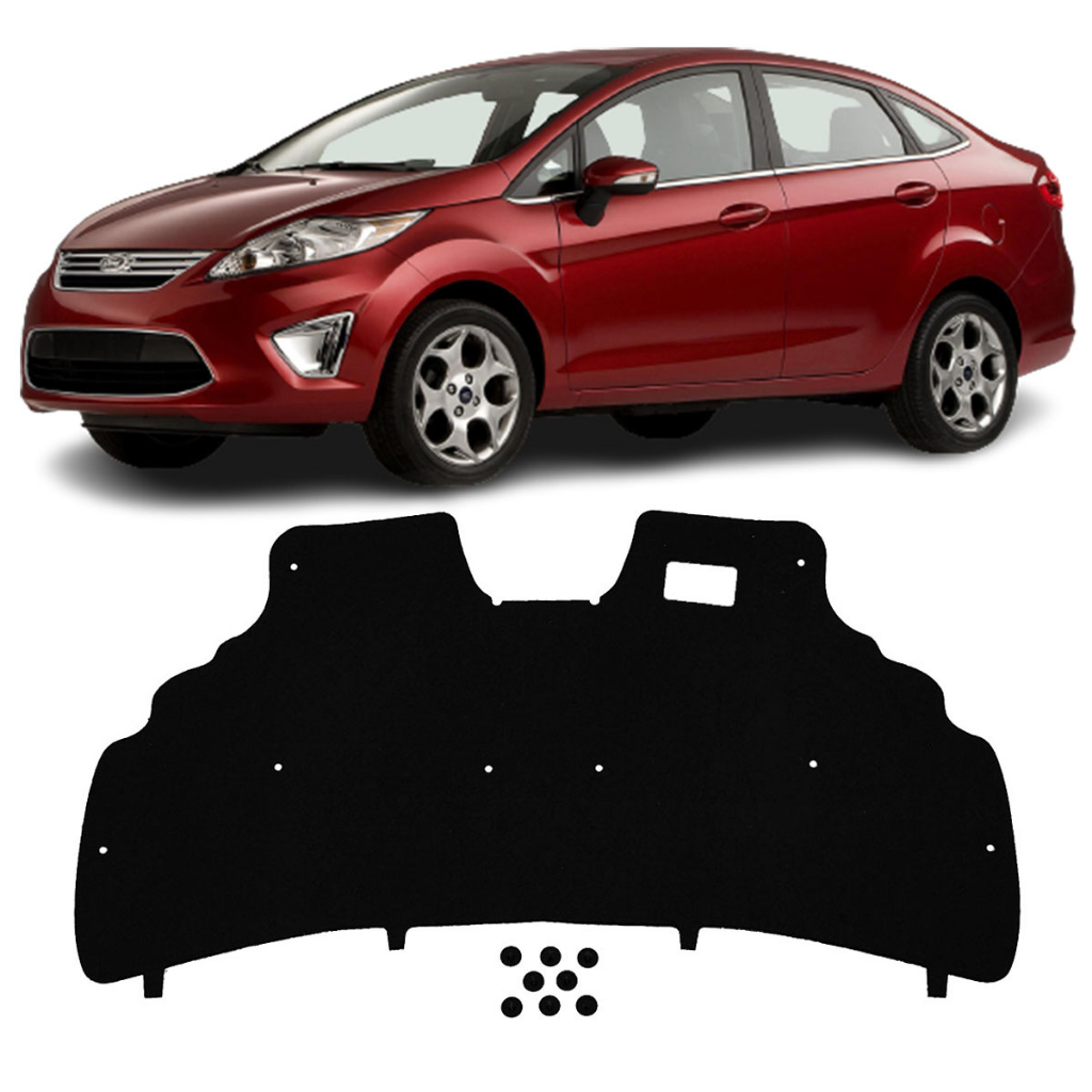 Forro Manta Capô Ford Fiesta Mexicano 2012 a 2014 Autoadesivo com Presilha Trainmec Térmico Acústico