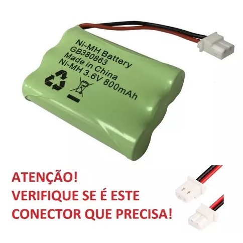 Bateria Para Baba Eletrônica Mbp481 3,6v 900mah Ni-mh