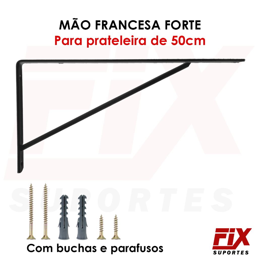 4 Uni - Suporte Mão Francesa Para Prateleiras de 50cm em Oferta na Shopee