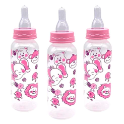Mamadeira Rosa Barato 3uni P/ Menina 240ml