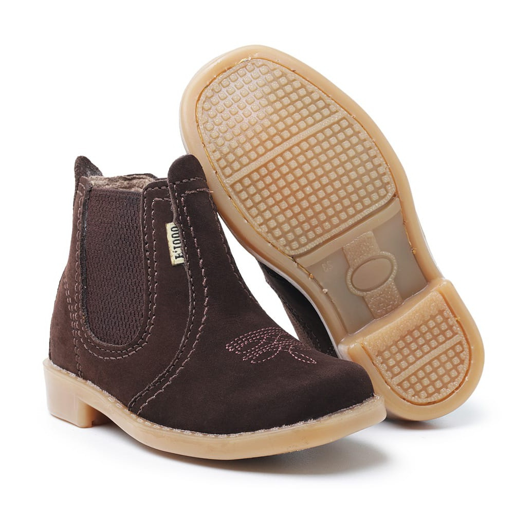 Bota Botina Botinha Infantil Menino Masculina Country Texana Couro Legitimo Ziper na Lateral