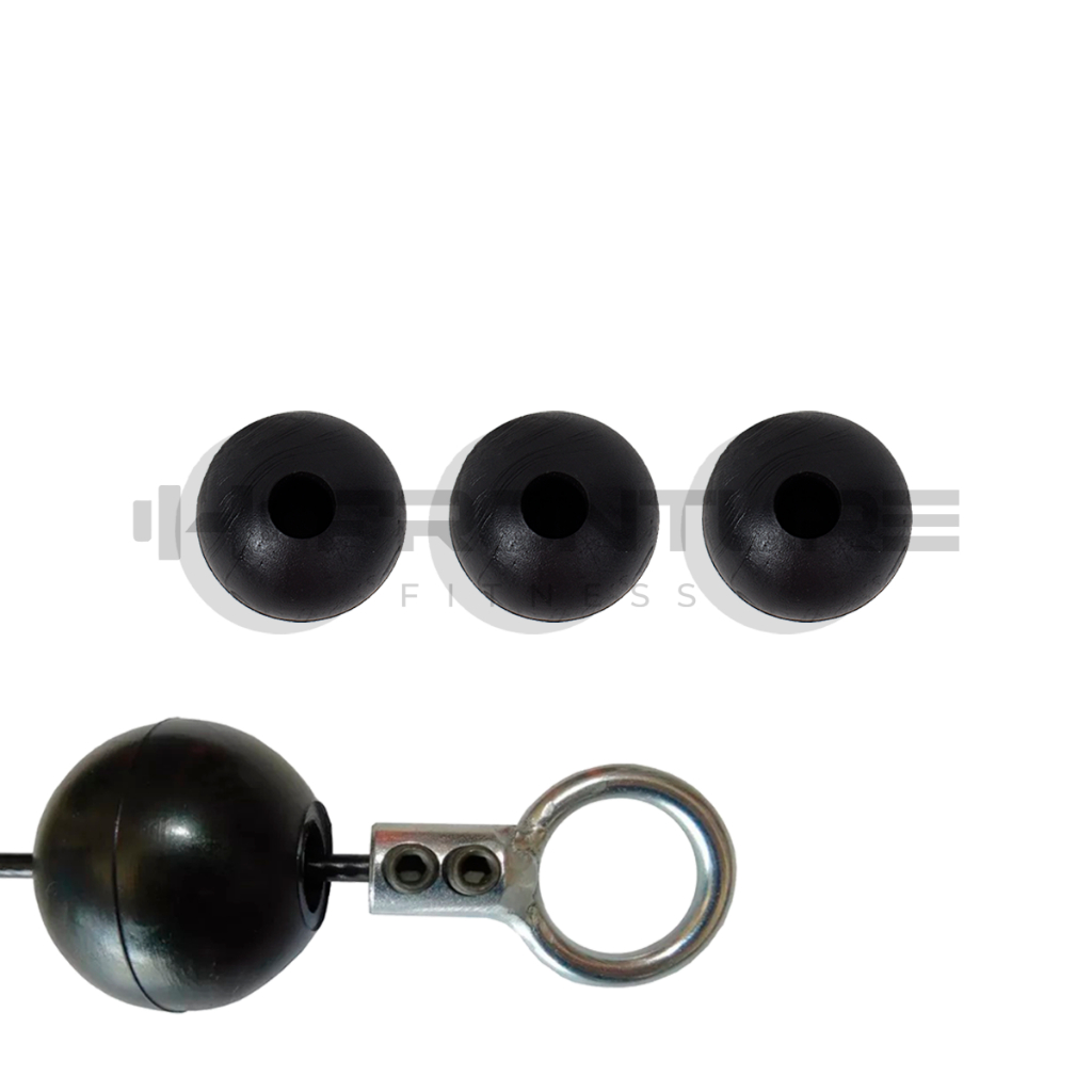 Kit 3 Bolinhas Borracha Grande 5 Cm Cabo Aço Academia Terminais Bola Terminal Cross Over Equipamento em Oferta na Shopee