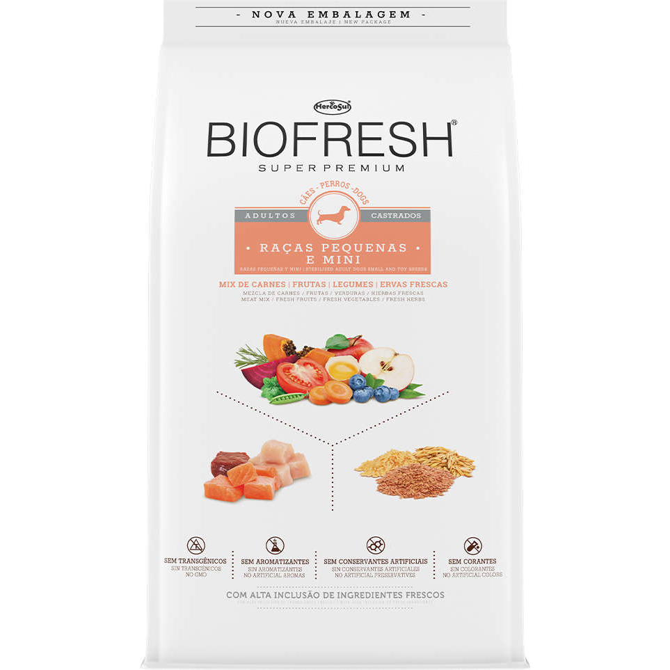 Ração Biofresh Cães Castrados Raças Pequenas Carne 10kg em Oferta na Shopee