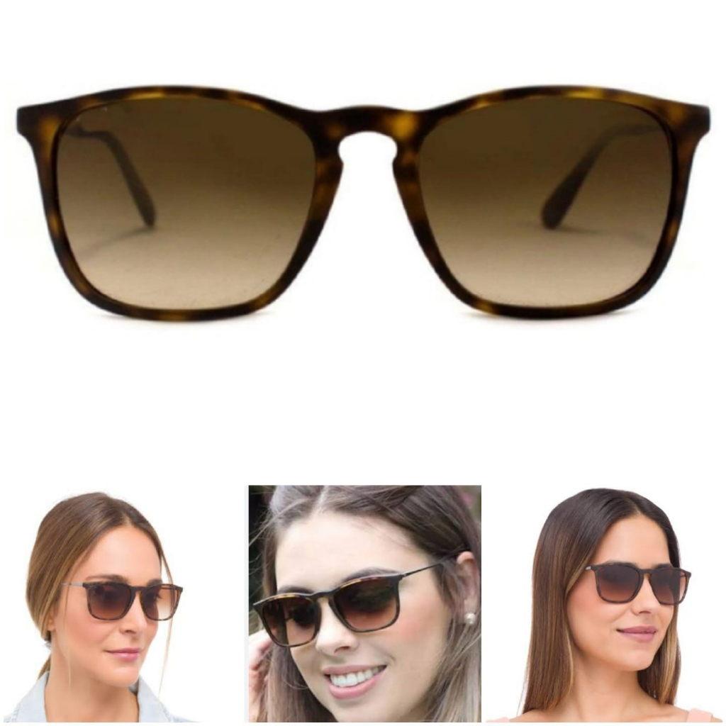 Óculos de Sol Chris  Tartaruga Marrom Luxuoso Moda Feminino Proteção UV400 Oferta em Oferta na Shopee