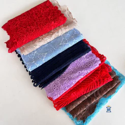 200g de Renda com Elastano Retalho Metro Pedaços para Lingerie Calcinha