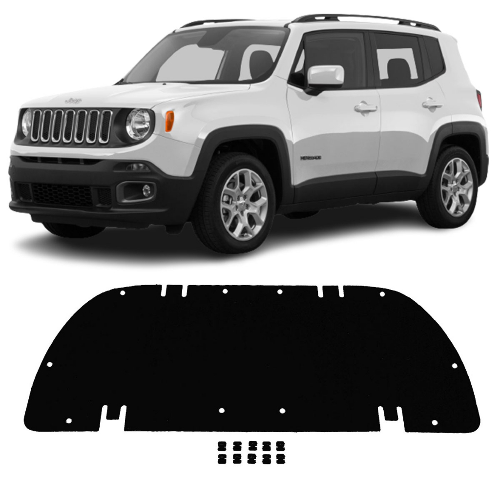 Forro Manta Capô Jeep Renegade 2015 a 2022 Autoadesivo com Presilhas Trainmec Térmico Acústico