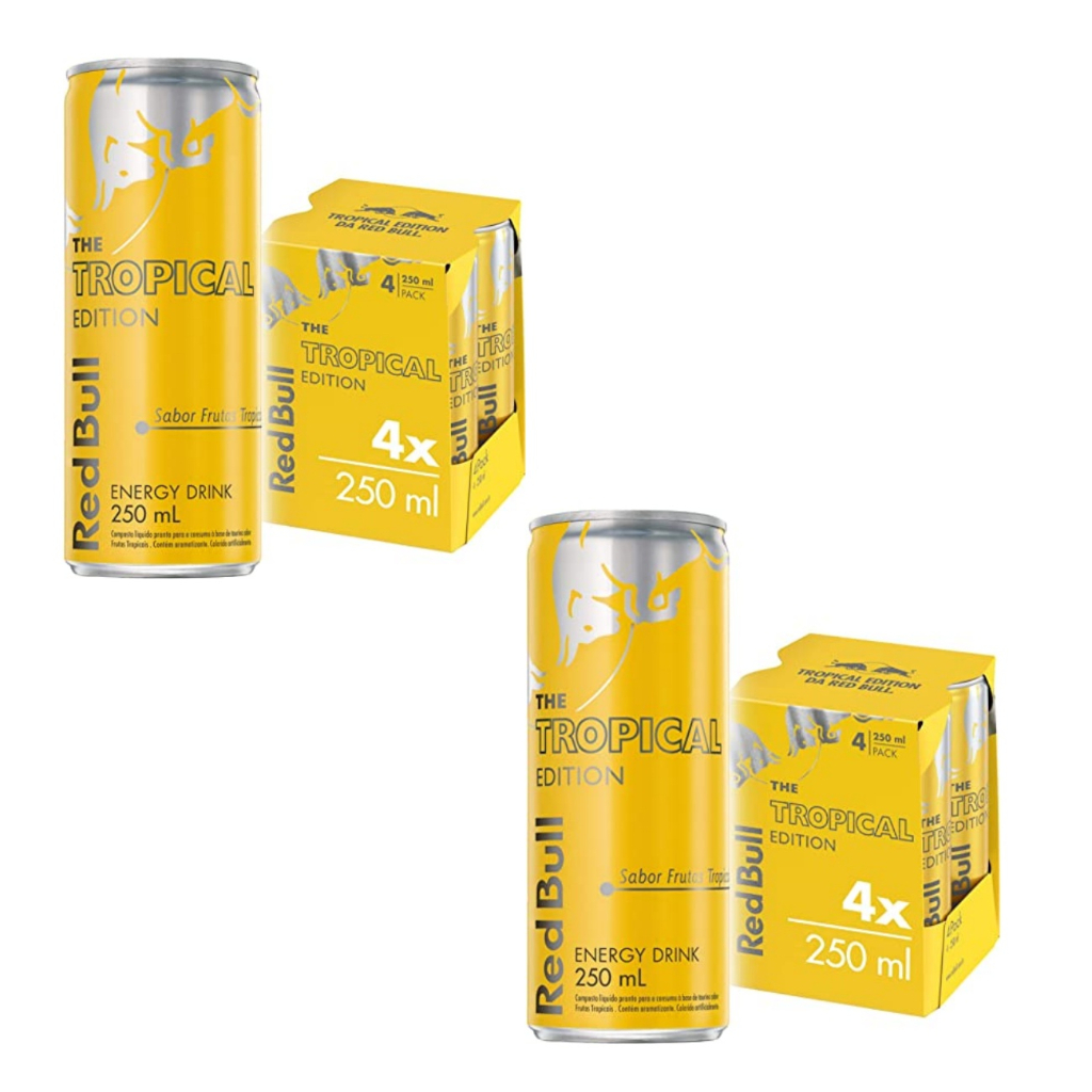 Kit c / 8 Latas - Energético Red Bull Energy Drink - Tropical Edition 250 ml