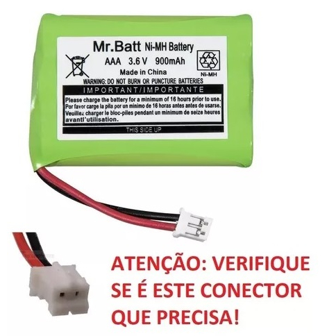 Bateria Para Baba Eletronica 3,6v 900mah Aaa Recarregável