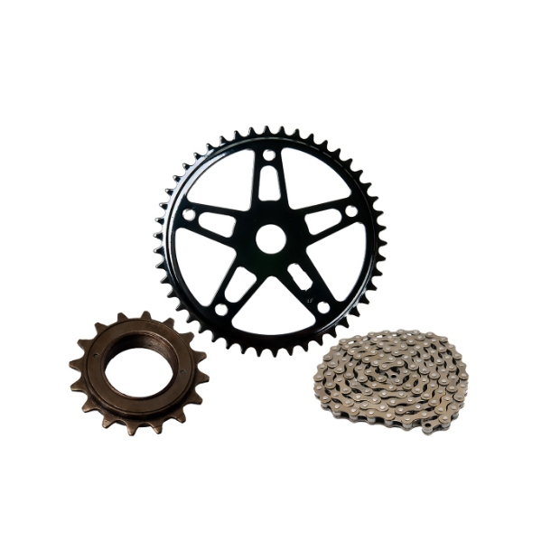 Kit Relação Bike Monark Barra Circular Caloi Poti Mtb Catraca Corrente Coroa Sem Marcha
