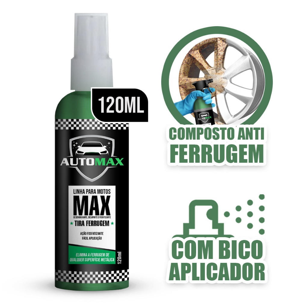 Tira Ferrugem Automotivo Automax Remove Ferrugens de Corrente e Peças 120ml em Oferta na Shopee