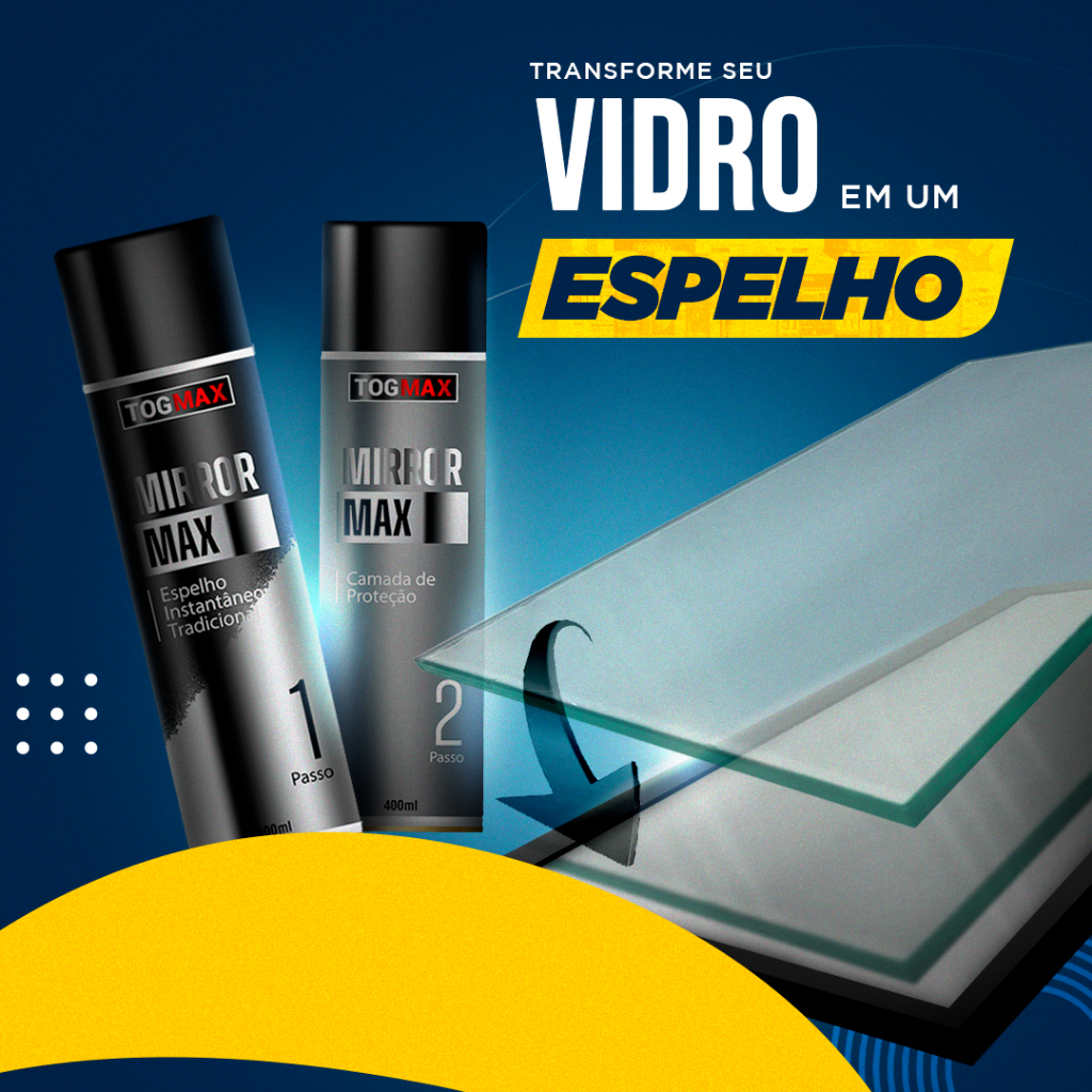 Kit Tinta Espelho Spray Instantâneo Fases 1 e 2 Transforme seu Vidro em Espelho — imagem 2 de 2