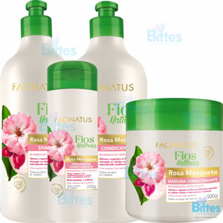 KIT CAPILAR ROSA MOSQUETA FACINATUS COSMETICOS FIOS NATURAIS